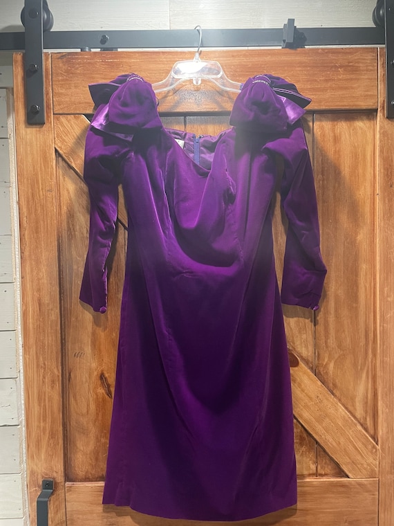 Vintage 80’s purple velvet prom dress 4