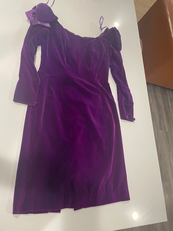 Vintage 80’s purple velvet prom dress 4 - image 2