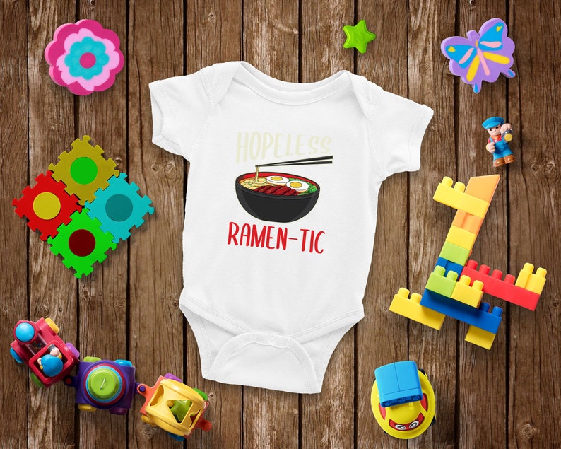 Super Cute Hopeless Raman-Tic Baby Bodysuit Gifts for Newborn Baby Shower Unisex Boys and Girls Baby