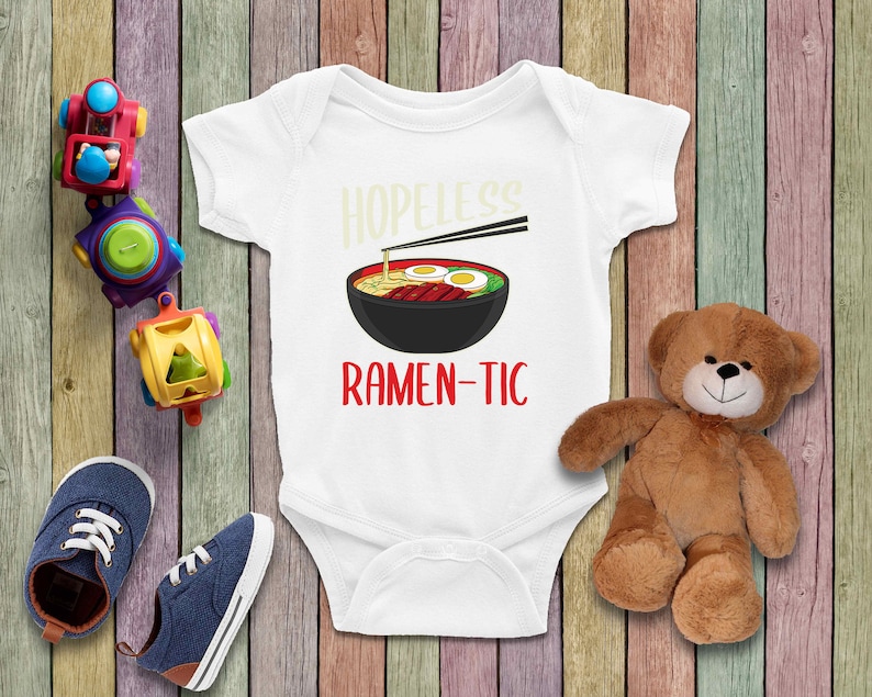 Super Cute Hopeless Raman-Tic Baby Bodysuit Gifts for Newborn Baby Shower Unisex Boys and Girls Baby