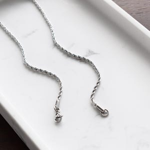 Rope Chain Necklace Minimal Necklace Silver Stainless Steel Necklace Water Resistant Chain Choker Mens Womens Silver Chain