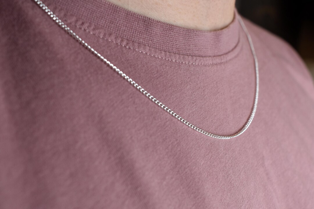 2mm 925 Sterling Silver Chain Necklace, Women and Men Unisex Sterling ...