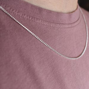 2mm 925 Sterling Silver Chain Necklace, Women and Men Unisex Sterling Silver Chains Layering Necklace for Pendants Silver Connell Chain