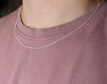 Collier chaîne en argent sterling 925 de 1 mm Chaînes en argent sterling à superposition pour pendentifs Collier en argent Cadeau pour lui Cadeau pour elle