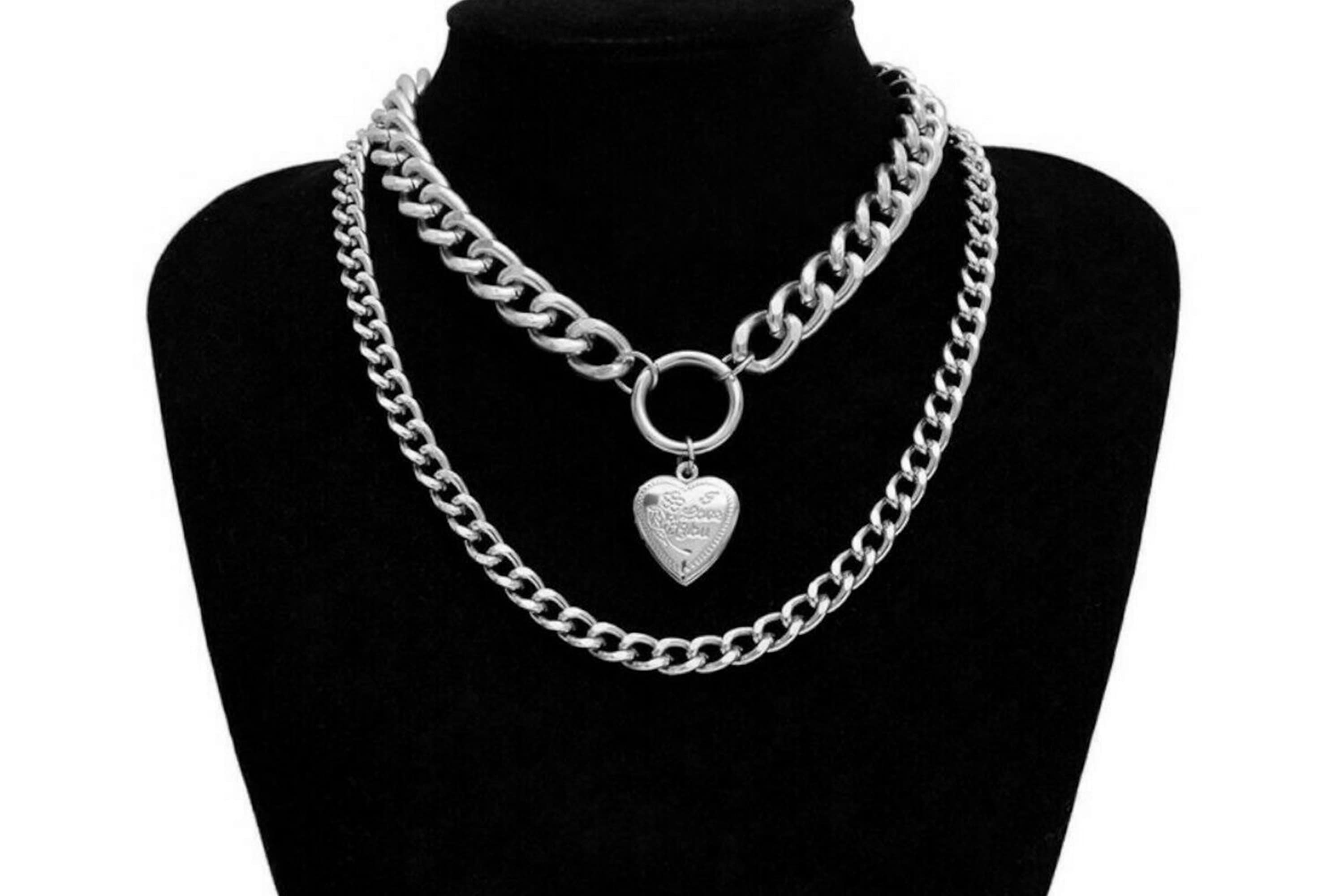 Billie Eilish Style Chunky Silver Necklace Eboy Egirl Vsco | Etsy