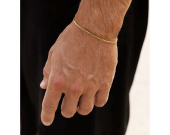 Minimal Gold Chain Bracelet hommes femmes bracelet Acier inoxydable cadeau pour lui cadeau pour son bracelet de cheville étanche cadeau minimaliste