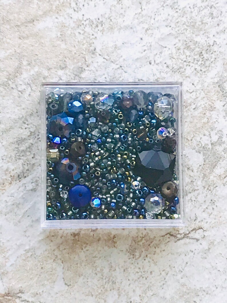 Blue Crystal Bead Mix Bead Soup Kit DIY Beading Bead Etsy