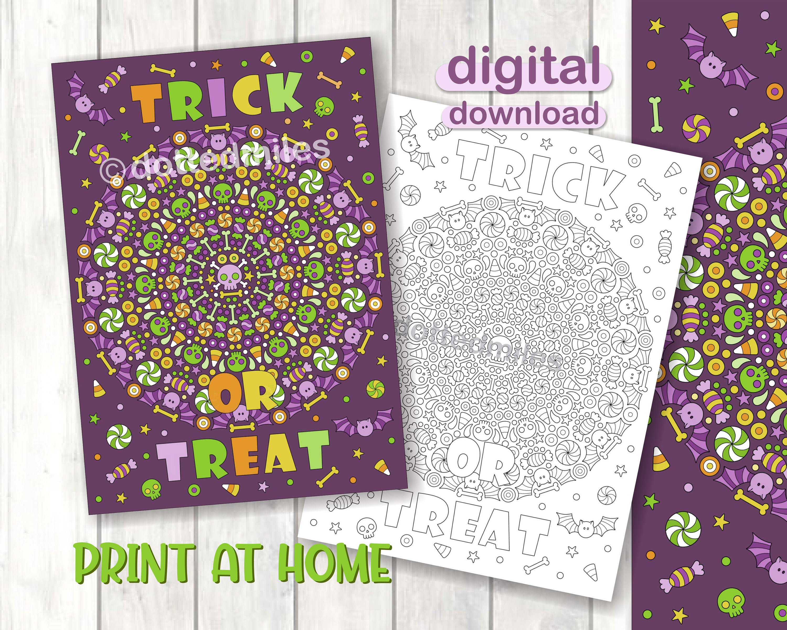Printable Halloween Mandala Colouring Page for Kids and Adults Coloring
