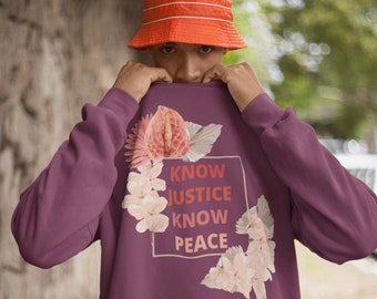 Black Lives Matter, Activist Sweatshirt, Fall Sweatshirt, No Justice No Peace, Equality Shirt, Plant Lover Gift, Unisex, Black Owned Shops