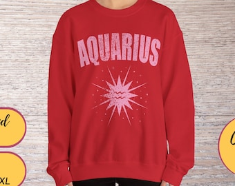 Custom Aquarius Birthday Sweatshirt, Zodiac Sweat Shirt, Astrology Shirt Aquarius, Star Sign Gifts, Horoscope Gift, Personalizable