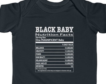 Black Baby Nutrition Facts, Black Lives Matter Infant Shirt | BLM Baby Onesie | Black Owned Shops