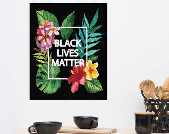 Black Lives Matter Poster, Black Art Prints, Black Owned Shops, Equality Poster, Black Background Art