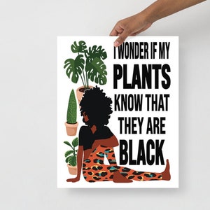 Funny Sign, Black Woman Yoga Pose, Yoga Print, Plant Lady, Black Owned Shops, Meditation Prints Wall Art, Zen Gifts, BFF