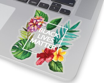 Black Lives Matter Sticker | BLM Sticker | Rare Plant Lovers | Black Owned Shops | White Frame