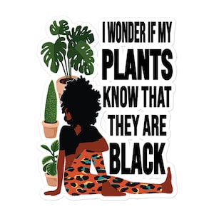 Plant Lady Sticker, Afro Yoga, Meditation Planner Stickers, Black Woman stickers, Plant Mom Sticker, Black Owned Shops, Best Friend Gift