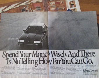 Historical and Nostalgic 1989 Magazine Advertisement Pages. Benson & Hedges. Chevrolet Blazer. JVC. Subaru. Merillat Cabins. Wall Decor.