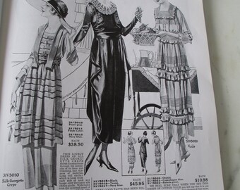1920s Fashion Ephemera: Sears Catalog Reproduction Pages, Set of 10