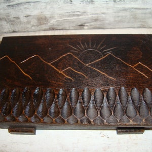 Vintage large ,Wooden Carved   box ,Carved wooden box , Handmade Wooden Box , Vintage wooden box