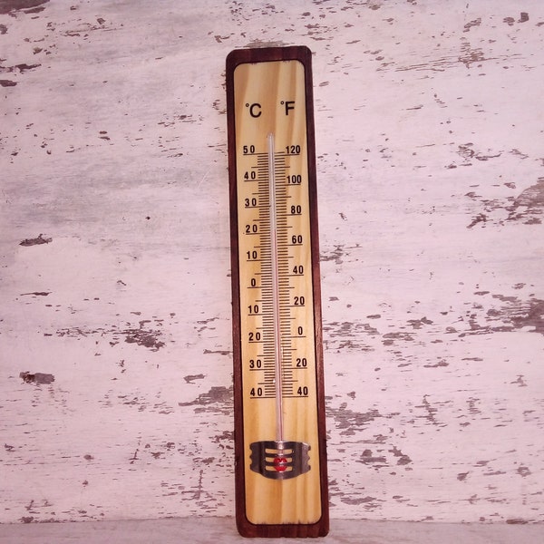 Vintage thermometer -  thermometer - wooden thermometer - Indoor thermometer Outdoor thermometer - Wall thermometer