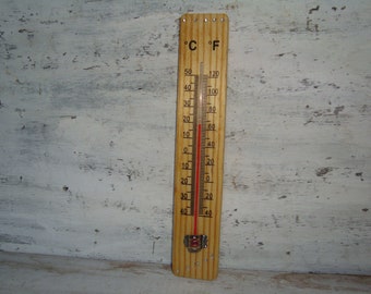 Vintage thermometer - wood thermometer - wooden thermometer - Indoor thermometer Outdoor thermometer - Wall thermometer,gifts,gift