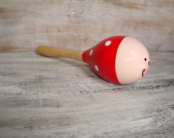 Vintage maracas, Skallra leksaksinstrument, Handgjorda maracas, Maracas, Bruna trämaracas, Leksaker, Musikinstrument