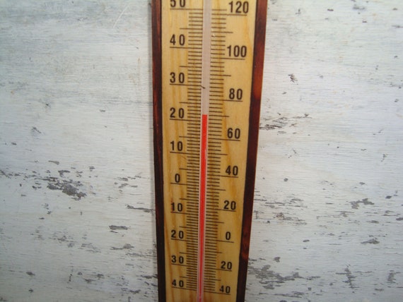 Vintage Thermometer Wood Old Thermometer Wooden Thermometer Indoor