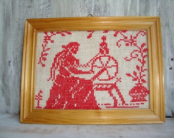 ヴィンテージの刺繍入り額縁付き絵画 - Etsy 日本