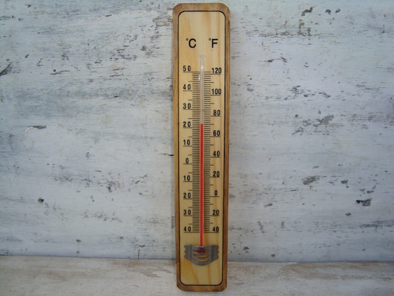 Vintage Thermometer Holz alte Thermometer Holz Thermometer Indoor  Thermometer Outdoor Thermometer Wand thermometer - .de