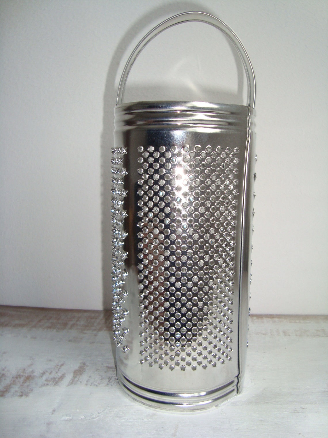 Vintage metal round grater Cheese shredder Kitchen round Etsy