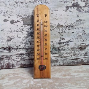 Vintage Thermometer - Thermometer - Holz Thermometer - Innen Thermometer Außen Thermometer - Wand Thermometer, Geschenke, Geschenk