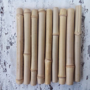 Bamboo Sticks , 9 Bamboo for Crafts, Wood for Crafts, Green Bamboo