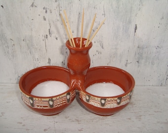 Vintage Bulgaria Clay Salt Shaker, Rustic Kitchen Decor, Ceramic Deco, Ceramic Salt,Salt Shaker,Clay Shaker, Ceramic Salt Shaker,gifts,gift