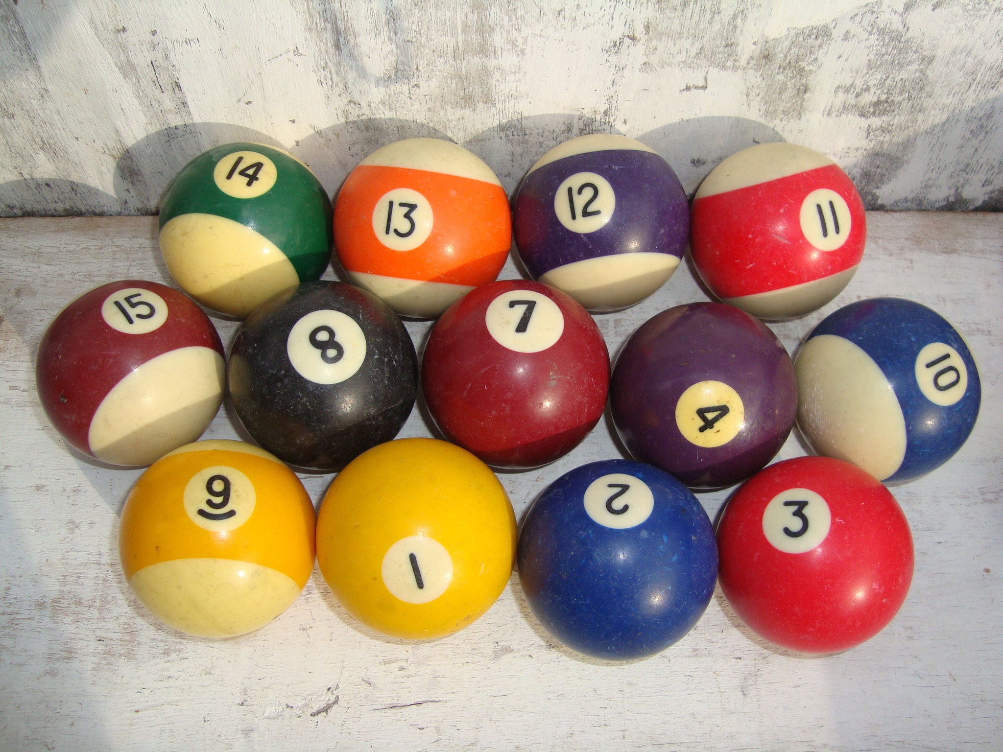 Vintage Pool Balls Billiard Ballsset of 13 Etsy