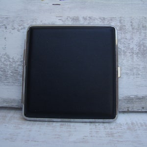 Portasigarette vintage in pelle nera - Portasigarette Vintage - Custodia bifacciale - Accessorio per fumatori - Portasigarette - regalo per fumatori