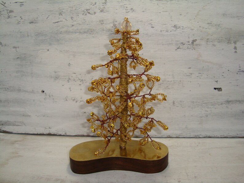 Vintage Tree Christmas Miniature trees of graceful small beads Christma\u0441 tree hande made beds tree . Tree of Life Decorative tree