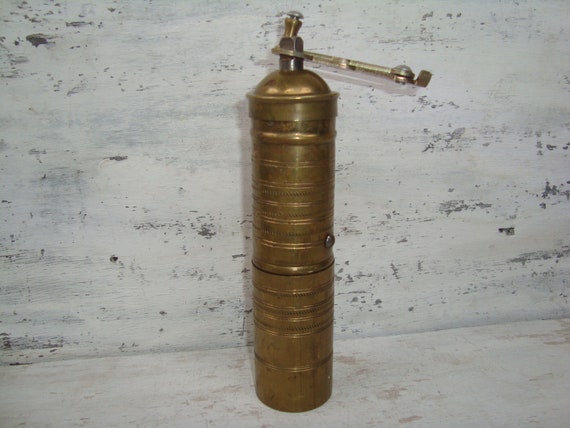 Brass Coffee Mill (Round) 'Turkish Coffee Grinder' [Decorative Only] 