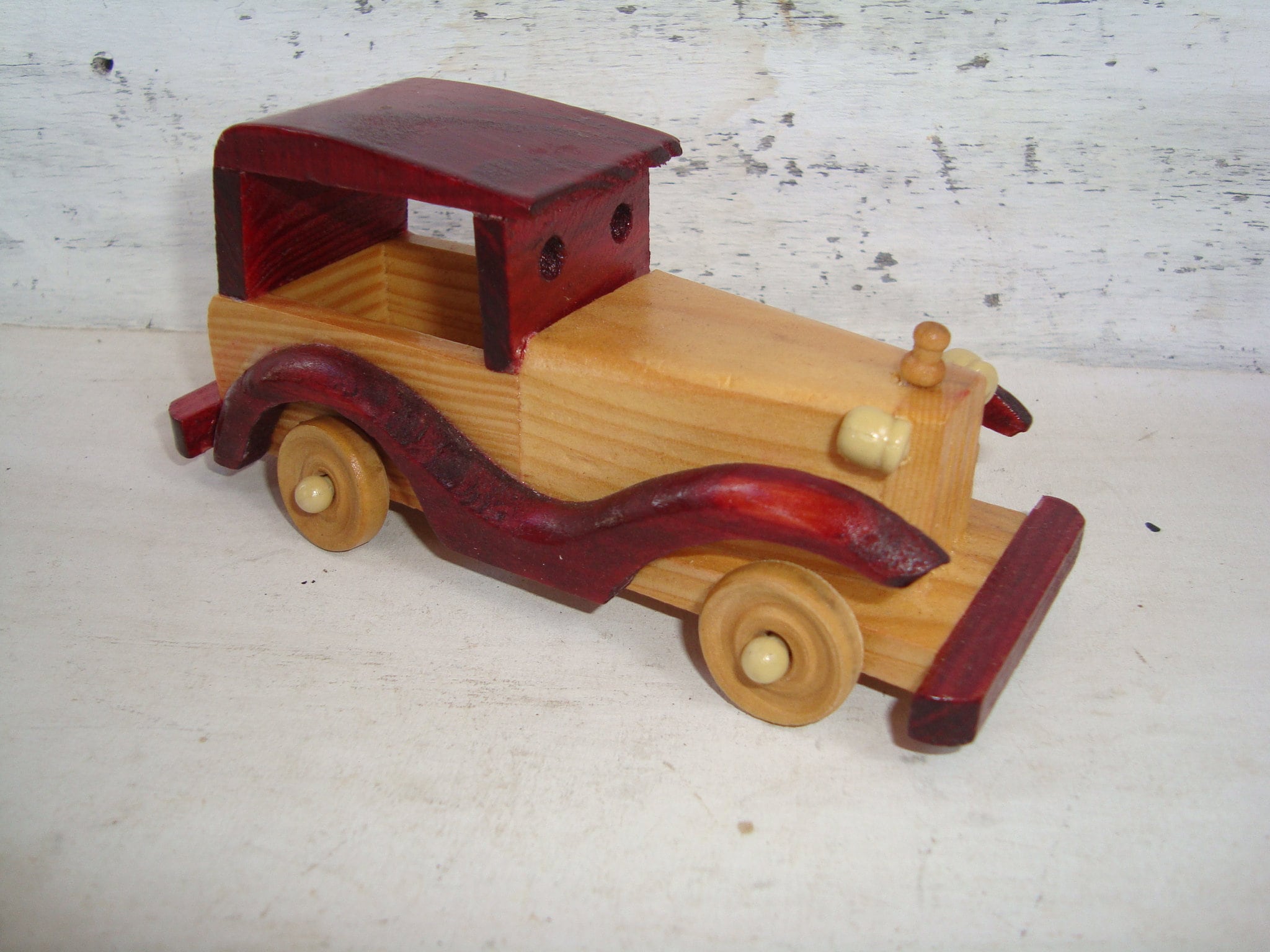 Vintage Wooden Car Vintage Wooden Toy Old Automobile Antique - Etsy