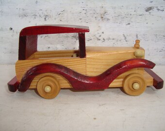 Vintage Wooden Car Vintage Wooden Toy Old Automobile Antique Car Wood Souvenir Retro Car Toy Gift Idea