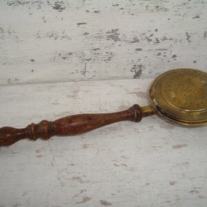 Old brass Censer, Vintage Handmade  Censer with Wooden Handle,   Brass Incense Burner, Handmade brass  Gif