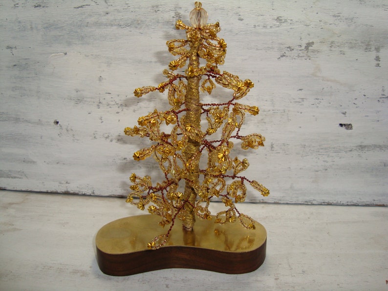 Vintage Tree Christmas Miniature trees of graceful small beads Christma\u0441 tree hande made beds tree . Tree of Life Decorative tree