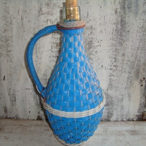 Vintage wrapped bottle, Vintage decorative wine bottle, Rustic alcohol bottle, Kitchen decor,wine glass bottle,Handmade knitted decanter.