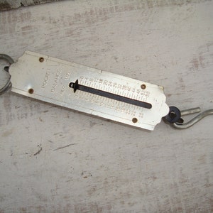Vintage Salter Pocket Balance, Vintage Spring Scale #2, Antique Brass Scales, Metal Weight Scales, Iron Fish Scale, Hanging Pocket Scale