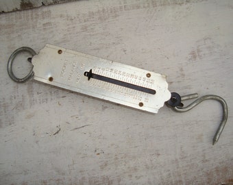 Vintage Salter Pocket Balance, Vintage Spring Scale #2, Antique Brass Scales, Metal Weight Scales, Iron Fish Scale, Hanging Pocket Scale