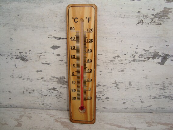 Vintage Thermometer Wood Old Thermometer Wooden Thermometer Indoor