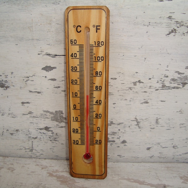 thermomètre vintage - thermomètre ancien en bois - thermomètre en bois - Thermomètre intérieur Thermomètre extérieur - Thermomètre mural