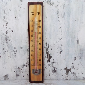 Vintage Thermometer - Holz altes Thermometer - Holz Thermometer - Innen Thermometer Außen Thermometer - Wand Thermometer,Geschenke,Geschenk