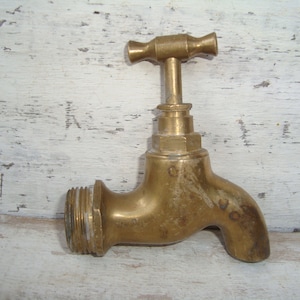 Vintage Brass Water Tap - old water tap 1960s - Vintage Brass Water - Vintage metal crane