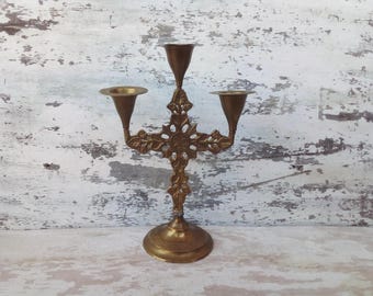 古い鉄製燭台、ヴィンテージ燭台、金属製燭台、手作り燭台、鉄製燭台