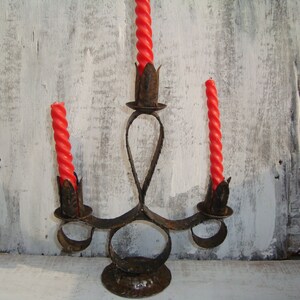 Old iron candlestick - Vintage candlestick - Metal candlestick - Wrought iron - Hand made candlestick - wrought iron candelabra-gift