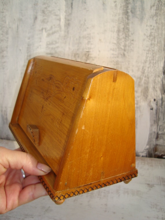 Vintage wooden cigarette box - Vintage handmade woode… - Gem